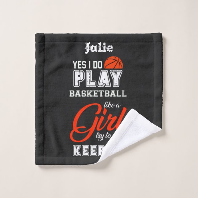 Oui Je Joue Au Basket Comme Une Fille (Gant de toilette)