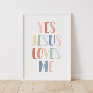 Oui Jésus m'aime Décoration de nurserie arc-en-cie