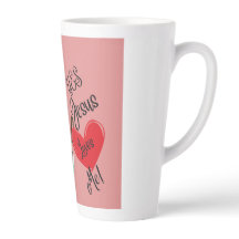 "Oui, Jésus m'aime" Mug Latte Rose Grand Format