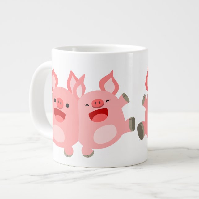 OUI ! ! Joli cochon de caricature Jumbo Mug (Devant gauche)