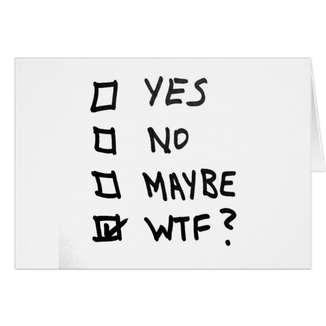 Oui, non, peut-être, WTF à côté des cases à cocher (Devant horizontal)