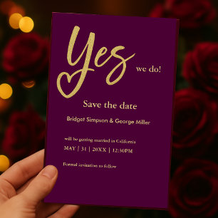 Oui Nous faisons la prune mariage Gold enregistrer