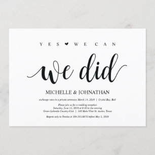 Oui, nous pouvons, nous avons fait des invitations