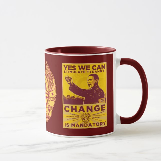 Oui nous pouvons ! Obama charrient la tasse (Droite)