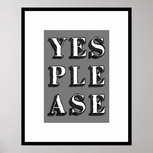 OUI S'IL VOUS PLAÎT Typographie Poster d'art (Devant)