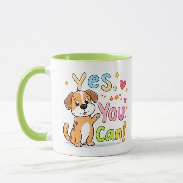 Oui, Vous Pouvez ! Mug de chien mignonne (Gauche)
