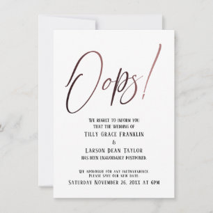 Oups ! Drôle Faire-part Mariage retardé