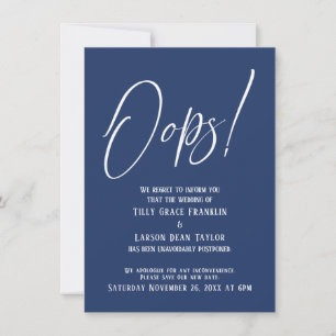 Oups ! Drôle Mariage retardé simple carte marine