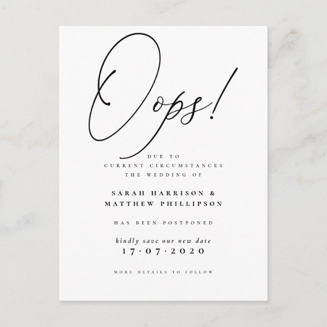 Oups ! Faire-part Mariage officiel différé (Devant)