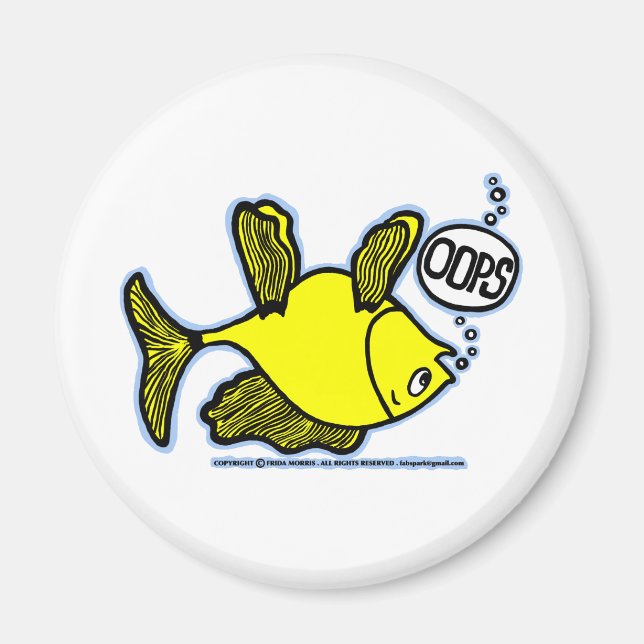 OUPS ! Hop Side Down Fish ! drôle MAGNET (Devant)