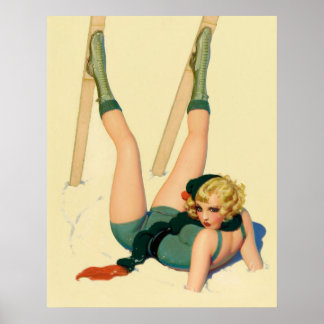 Oups ! Vintage Pin up girl affiche