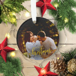 Our First Christmas As A Family Of 3 Gold Foil<br><div class="desc">Our First Christmas As A Family Of 3 Gold Foil Ornament</div>