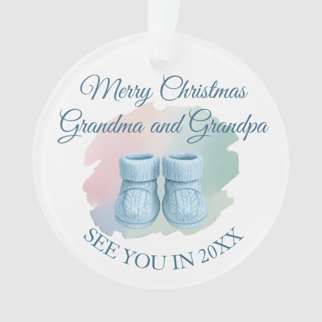 Our First Christmas as Grandparents Baby Booties (devant)