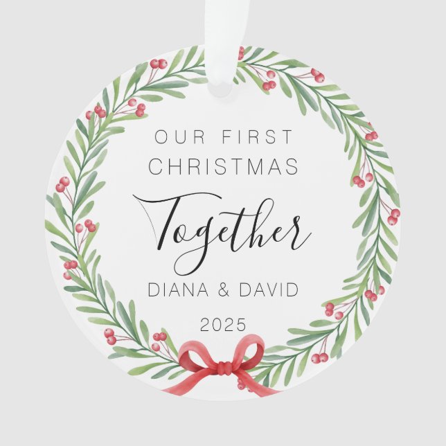 Our First Christmas Together 2025 Acrylic Ornament (devant)