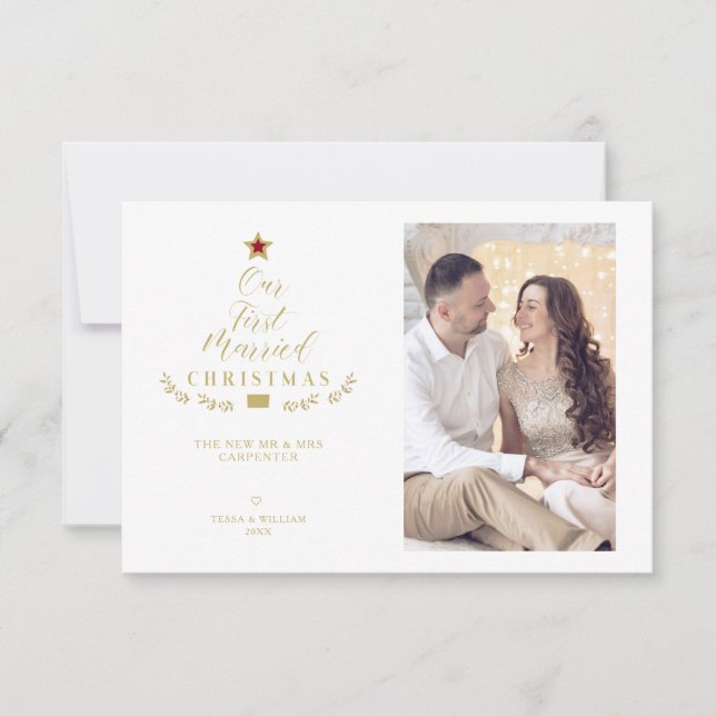 Our First Married Christmas Quote Newlyweds Photo (Devant)