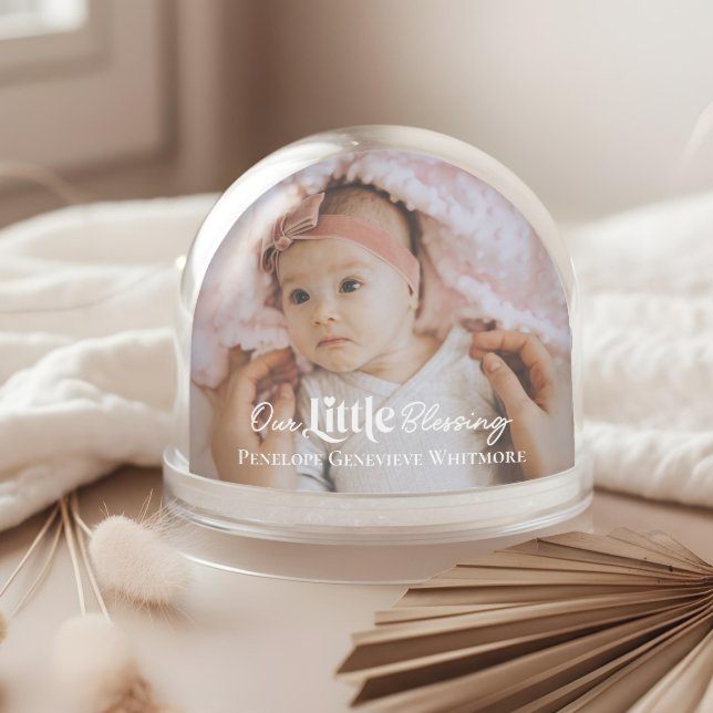 Our Little Blessing Baby Birth Stat Photo Keepsake (Our Little Blessing Baby Birth Stat Photo Keepsake Snow Globe (Front))
