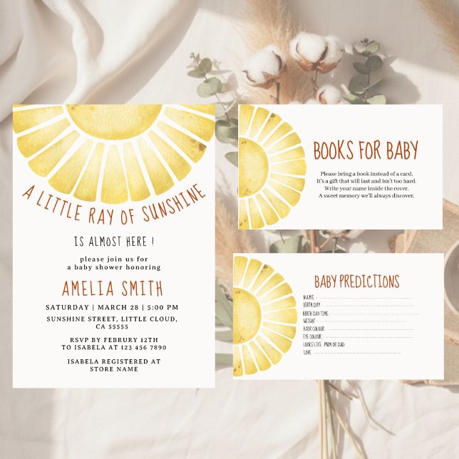 Our Little Ray of Sunshine Baby Shower Invitation (Créateur téléchargé)