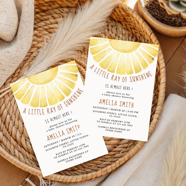Our Little Ray of Sunshine Baby Shower Invitation (Créateur téléchargé)