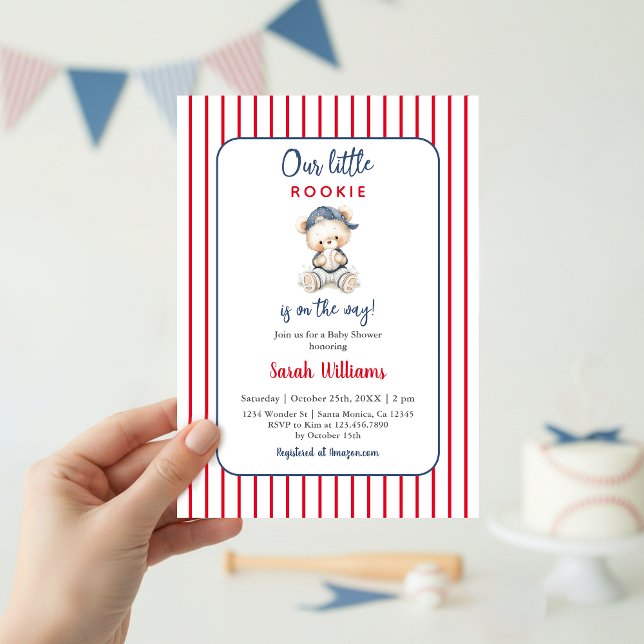 Our Little Rookie Baby Shower Boy Invitation (Créateur téléchargé)