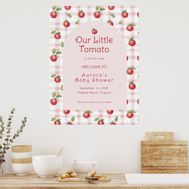 Our Little Tomato Baby Shower Welcome Poster  (Cuisine)