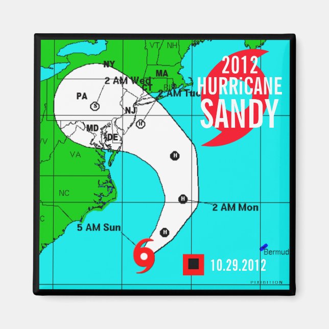 Ouragan Sandy Track Magnet 2 (Devant)