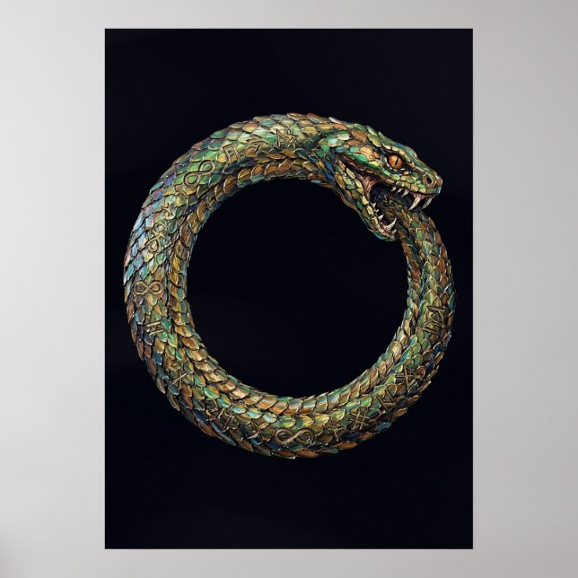 Ouroboros — Affiche runique du symbole du serpent  (Devant)