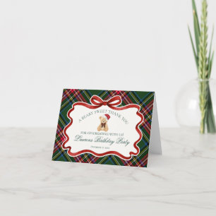 Ours à carreaux tartan de Noël Anniversaire Merci