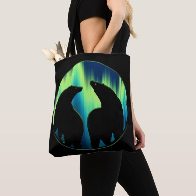 Ours Art Sac fourre-tout Tribal Northern Lights Sa (De près)