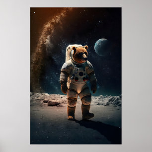Ours Astronaute Impression Drôle Grizzly en Combin