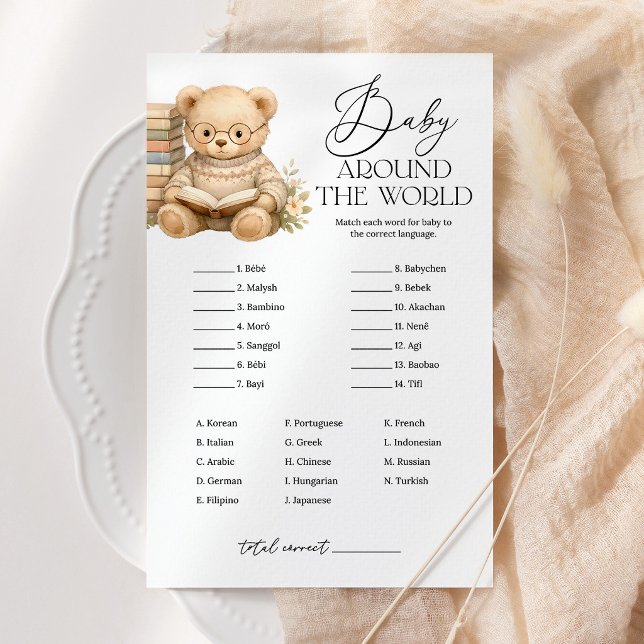 Ours Autour Du Monde Ours Jeu De Baby Shower (Créateur téléchargé)