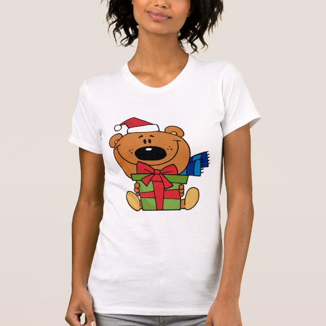 Ours avec cadeau T-shirts et cadeaux de vacances (Devant)
