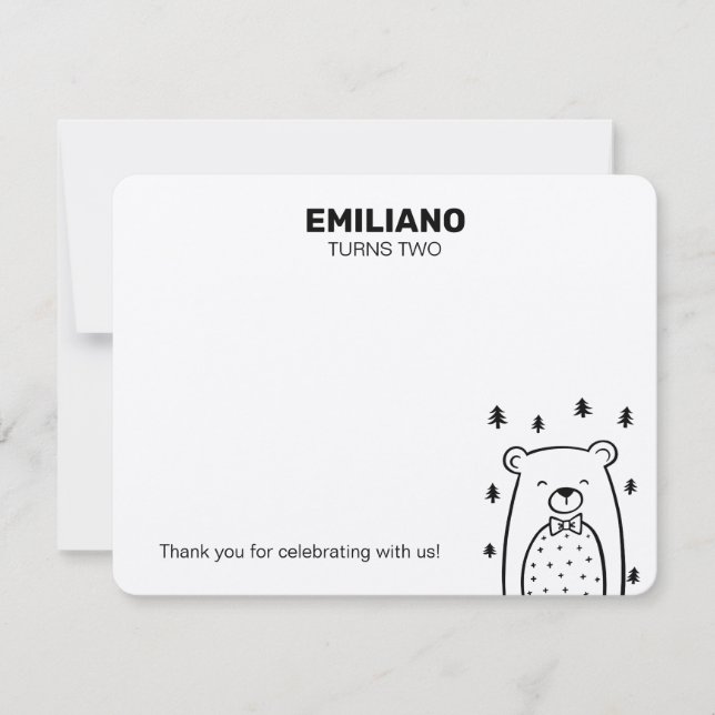 Ours avec Cravate de la cordes, Cartes pour notes (Devant)