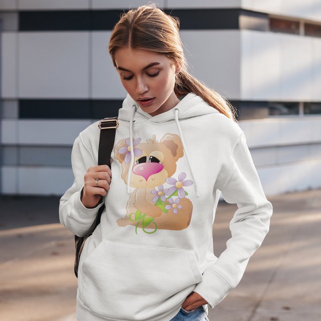 Ours Avec Fleurs Solaires Sweat - shirt à capuche (Créateur téléchargé)