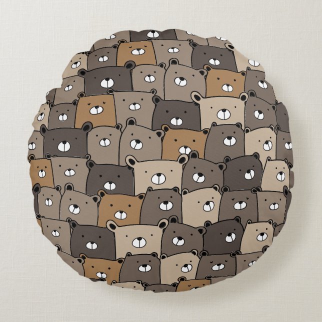 Ours Avec Moi Coussin Rond (Devant)