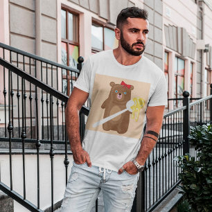 Ours avec T-Shirt au miel