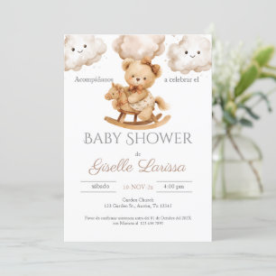 Ours Baby shower Girl Espagnol Invitation