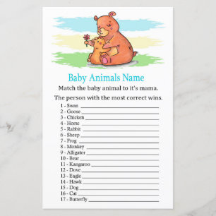 Ours Bébé Animaux Nom Jeu
