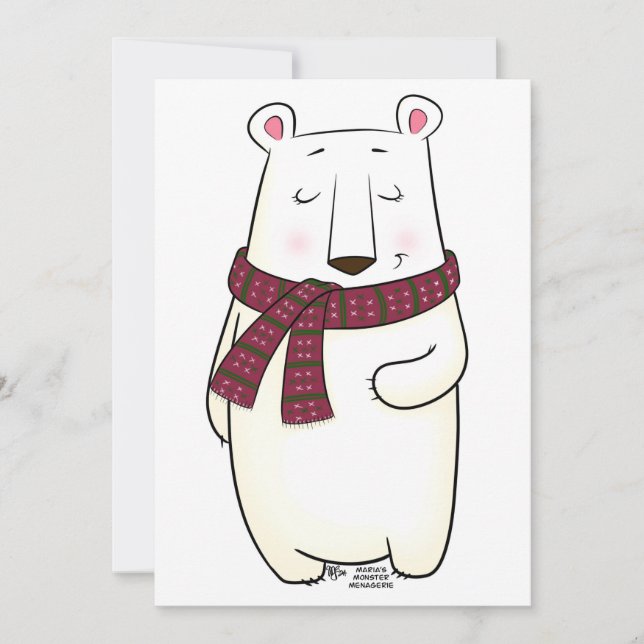 Ours blanc, carte de vœux (Devant)