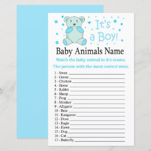 Ours bleu Bébé Animaux Nom Jeu