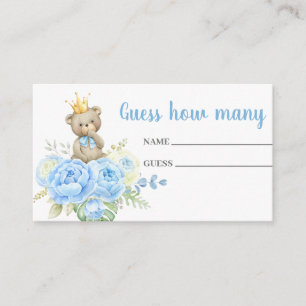 Ours bleu en peluche Devinez combien de cartes