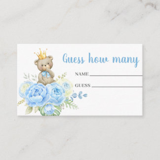 Ours bleu en peluche Devinez combien de cartes