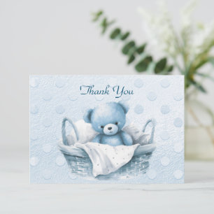 Ours bleu Teddy dans la Carte de remerciements pan