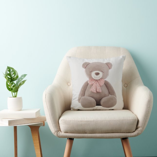 Ours caricature rose Jeu oreiller (Chaise)
