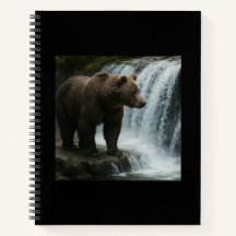 Ours Cascade Couverture molle Carnet de la spirale