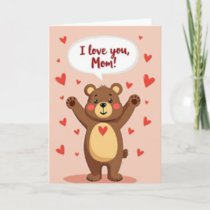 Ours Cœur Maman T'aime Carte