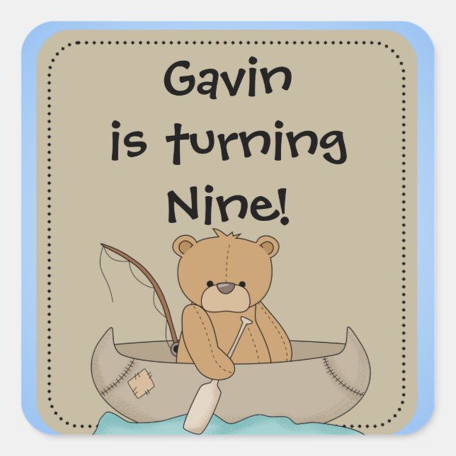 Ours customisé dans les autocollants en canoë (Devant)