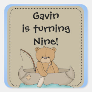 Ours customisé dans les autocollants en canoë