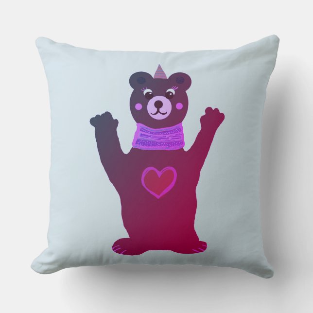 Ours dame marron chambre d'enfants Coussin (Recto)