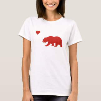 Ours d'amour de la Californie et T-shirt rouges de