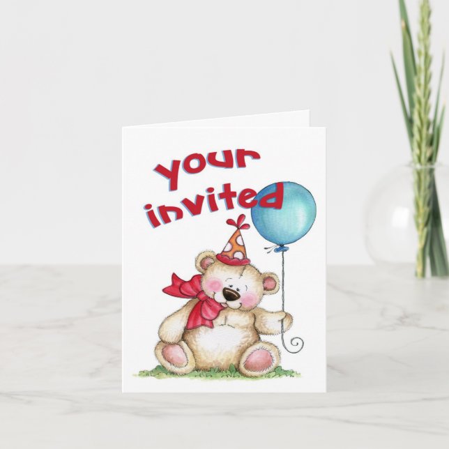 Ours d'anniversaire - Invitation (Devant)